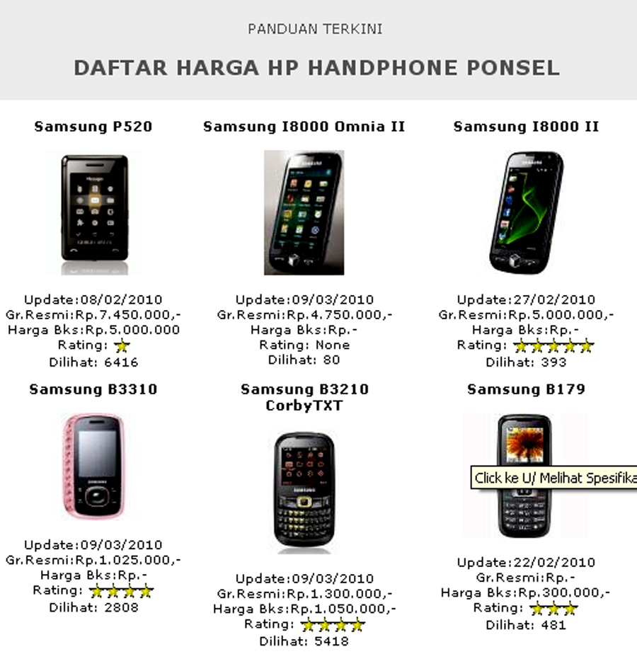 Daftar Harga Hp Nokia Samsung Negoponsel Blog Iklan Gambar Produk